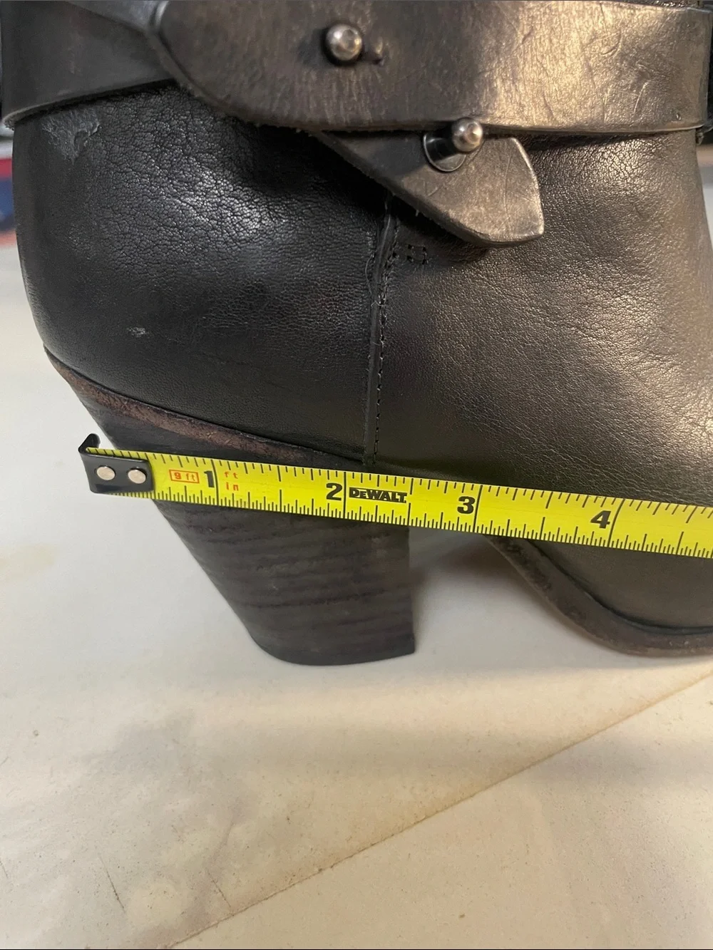 Rag & Bone Size Harrow Ankle Booties Black Strap,Block Heel Size 38.5